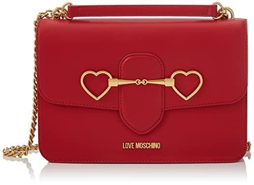 Love Moschino Borsa Pu Rosso, BORSA A SPALLA Donna, Blu Denim, 14x17x6