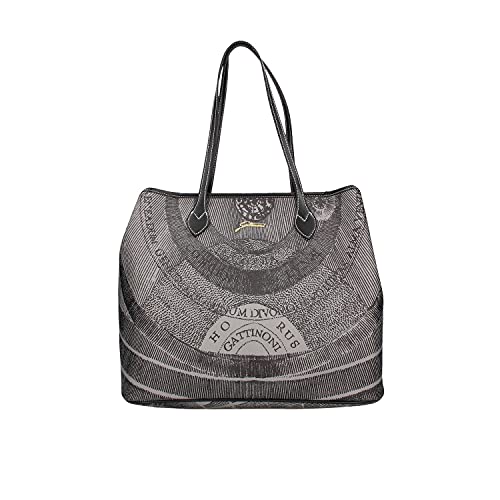 Gattinoni Shopping Bag grande Planetarium mono black dettagli Nero -...