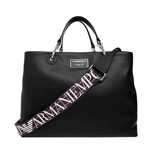 Emporio Armani Borsa a mano Nera con tracolla regolabile, estraibile...