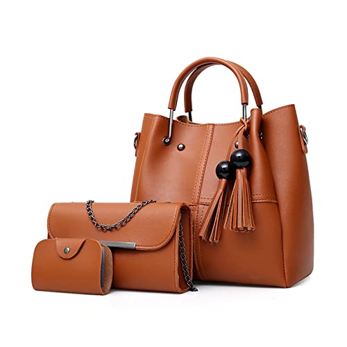 FANDARE Moda Borsa a Secchiello 3 Pezzi Set Borse a mano da donna...
