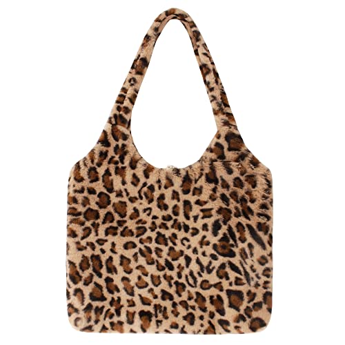 MEGAUK Borsa a tracolla da donna in peluche grande capacità cartone...