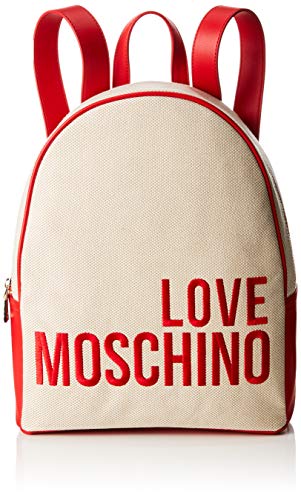 Love Moschino Canvas, Borsa a Zainetto Donna, Rosso (Natural),...