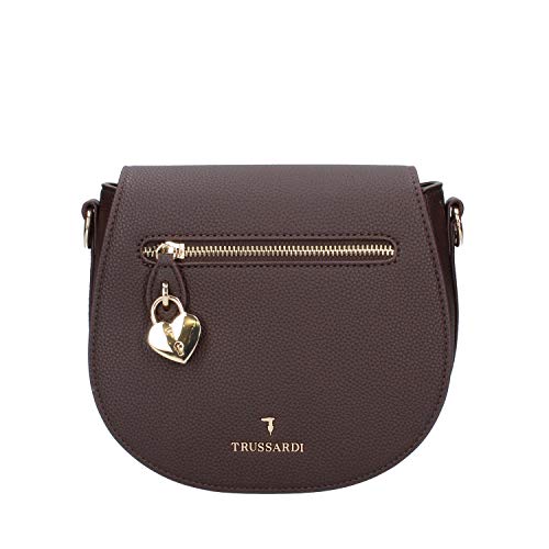 TRUSSARDI JEANS FW20 Borsa a Tracolla Grana Cervo in Similpelle Dark...