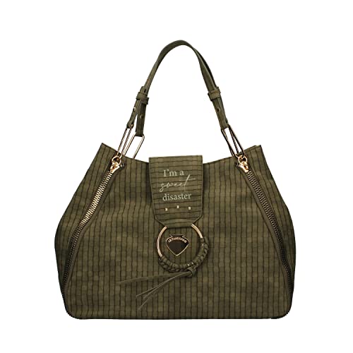 Le Pandorine Borsa Donna Shopping Grande Vicky Disaster Army Green