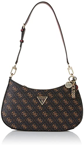Guess Noelle Top Zip Shoulder Bag, Borsa Donna, Brown, Unica