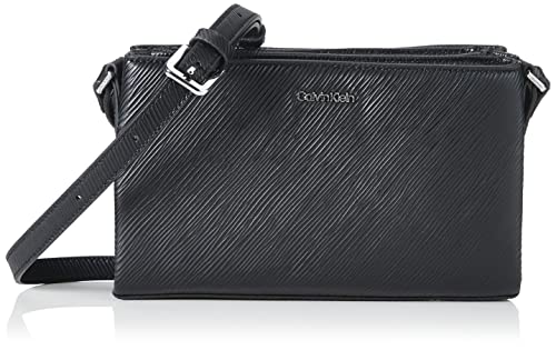 Calvin Klein Saffiano a Tracolla Elevata, Borsa Tote Donna, CK Nero,...