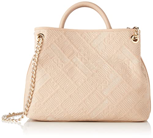 Love Moschino Borsa Pu Embossed (Logo) Nude, BORSA A SPALLA Donna,...