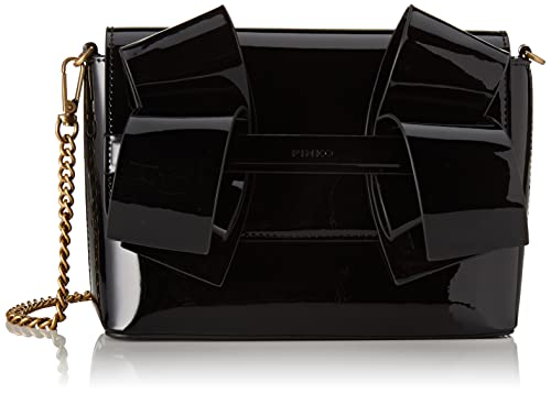 Pinko Aika Clutch Mini Eco Specchiat, Borsa Donna, Z99q_nero-antique...