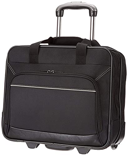 Amazon Basics borsa per laptop, con rotelle fluide e tasca frontale...