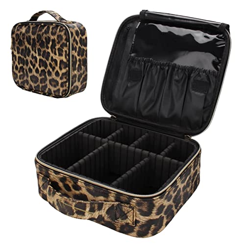 Uongeod Borsa cosmetica da viaggio Modello leopardato in pelle PU Make...