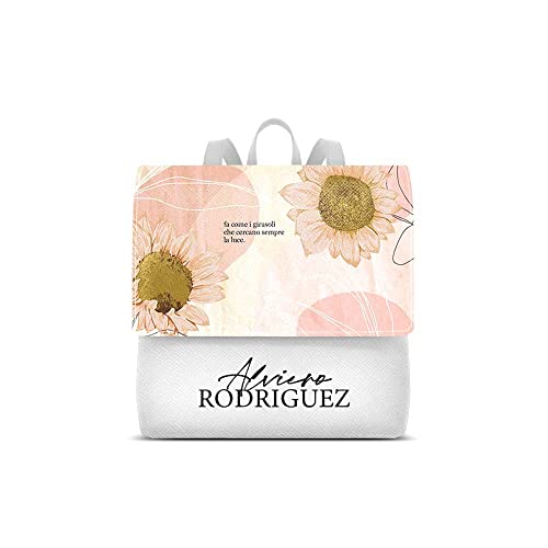Alviero Rodriguez Zainetto Lux Bianco Sunflowers Hope Pattern Zaino...