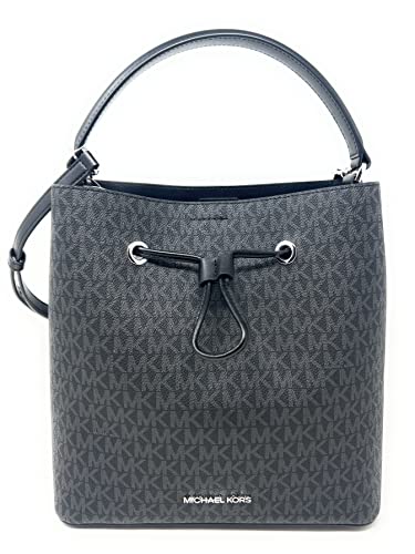 Michael Kors Suri Large Bucket Backpack Handbag Black PVC