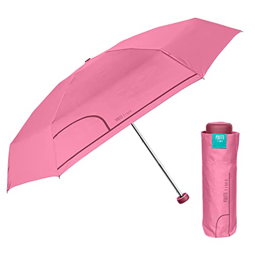 PERLETTI Ombrello Super Mini Donna Manuale Rosa - Ombrello Pieghevole...