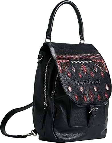 Desigual Bols_regasita Ankara Pu, Zaino Medium Donna, Schwarz, Taglia...