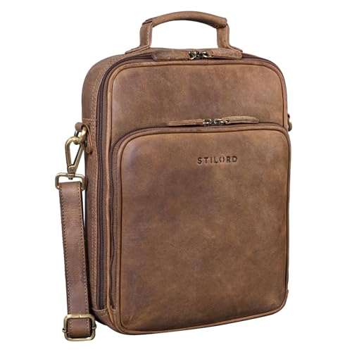 STILORD 'Can' Borsa da Uomo in Pelle Grande Vintage Borsa a Tracolla...