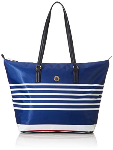Tommy Hilfiger Poppy Tote, Borse Donna, Blu (Bretton Stripes), 1x1x1...
