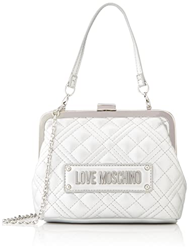 Love Moschino JC4011PP1GLA0, Borsa a Spalla, Donna, Argento, Taglia...