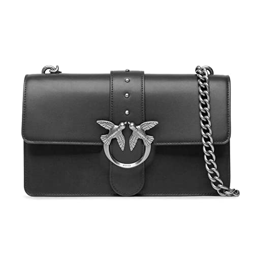 Pinko Love One Classic C Vitello Seta, Borsa Donna, Z99O_Nero-Old...
