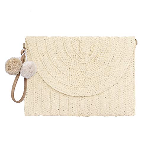 ISIYINER Pochette in Paglia, Borsa Mare da donna Elegant Clutch fatta...