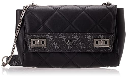 Guess Shoulder Bag, Katey Flap-Borsa a Tracolla Donna, Carbone Multi,...
