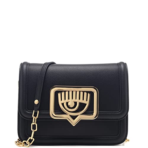 CHIARA FERRAGNI Donna Borsa A Tracolla Eyelike Buckle Saffiano Pu...