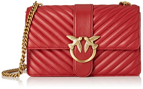 Pinko Love Classic Icon Chevron CL S, Borsa Donna, R72Q_Rosso...