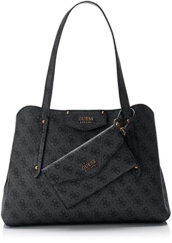 Guess Eco Brenton Fidanzata Satchel, Cartella Donna, Logo Carbone,...
