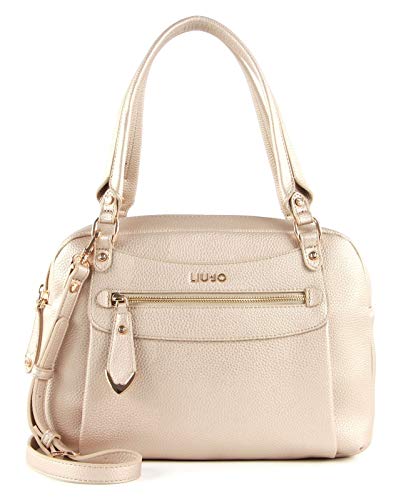 LIU.JO SATCHEL WPOKE BORSA PLATINO CON DUE MANICI DOPPIA CERNIERA CHE...