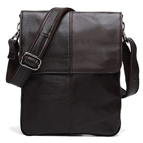 BAIGIO Borsello Uomo Vera Pelle Vintage Borsa a Tracolla Marrone Borsa...