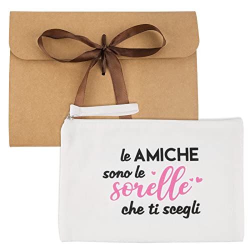Borsa Amicizia Mini Pochette Buste Kraft Scritta Le Amiche Sono Le...