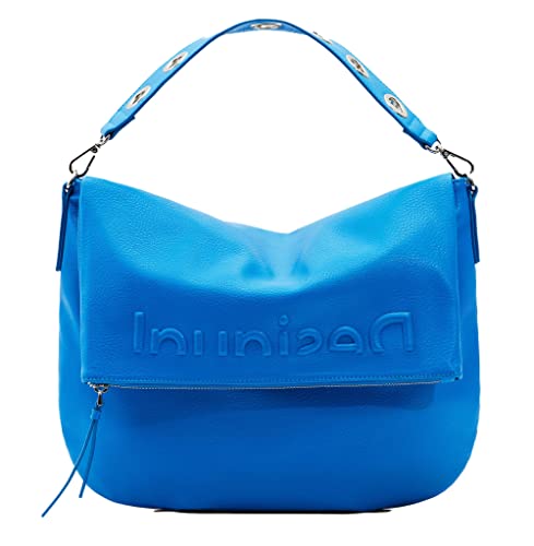 Desigual Bag_Half, Borsa con Logo 22_BRETÚN 5000 Navy Donna, Blu