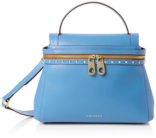 Twin Set Os8tgn, Borsa a Mano Donna, Blu (Blue Stone), 14x25x32 cm (W...