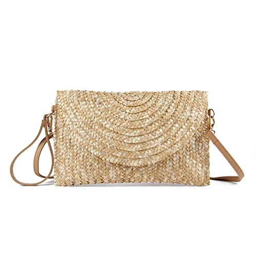 LHHMZ Pochette da donna in paglia Borse a tracolla estive Borse a...