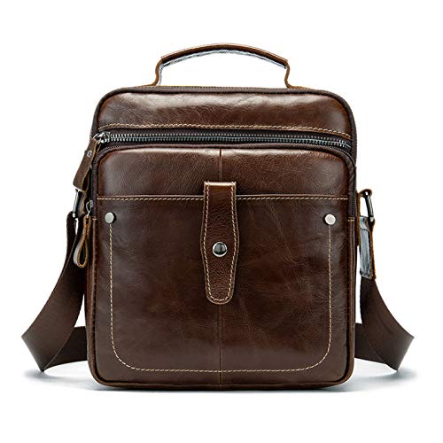 BAIGIO Borsello Uomo Vera Pelle Marrone Borsa a Tracolla Vintage Borsa...
