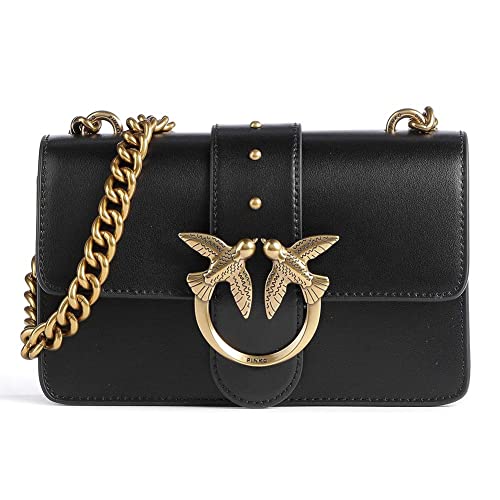 Pinko Love One Mini C Vitello Seta, Borsa Donna, Z99Q_Nero-Antique...