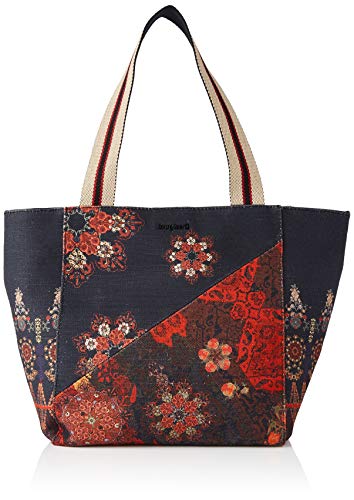 Desigual Fabric Bag, Borsa per Lo Shopping Donna, Nero, U