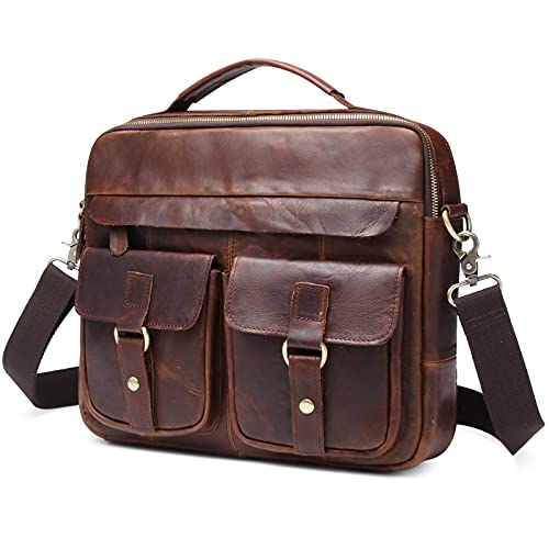 BAIGIO Borsa Messenger Uomo Pelle Vintage, Borsa a Tracolla Borsa...