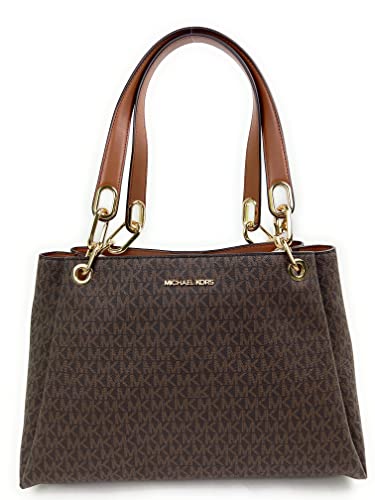 Michael Kors Borsa a tracolla Trisha grande da donna, Marrone, Large