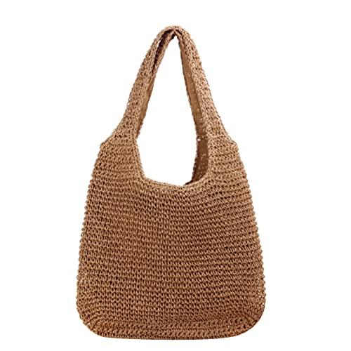 Borsa a tracolla da spiaggia in paglia da donna fatta a mano per...