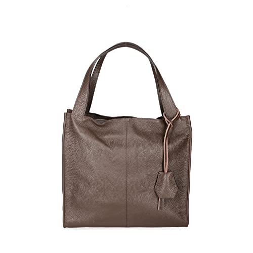 Chicca Borse Borsa a Spalla Donna in Pelle Made in italy 34x31x10 Cm...
