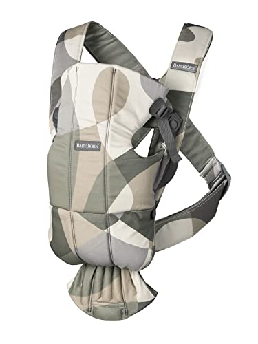 BabyBjörn Marsupio Mini, Cotone, Stampa, Kaki/Verde