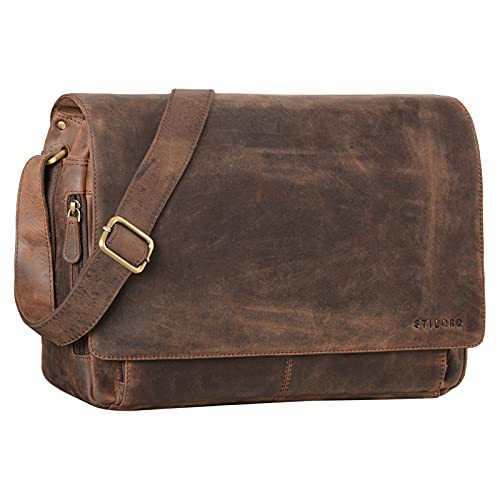 STILORD 'Tom' Borsa a tracolla in pelle da uomo donna Vintage Cartella...