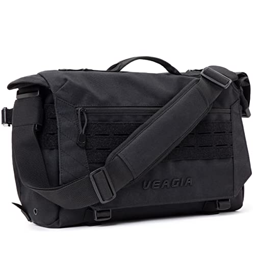 VEAGIA messenger bag Borse per PC portatili Stile tattico Borse Messenger Tracolla staccabile Borse a tracolla (43x30x13cm,Nero)