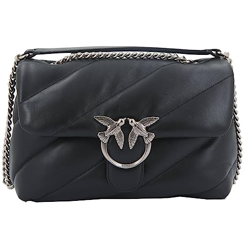 Pinko Love Classic Puff CL Sheep Nap, Borsa Donna, Z99O_Nero-Old...