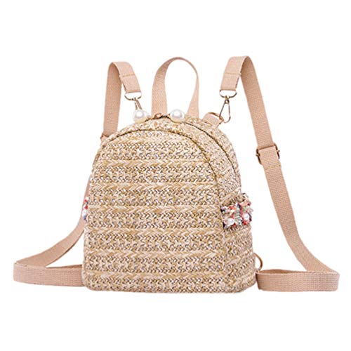 ABOOFAN Carino Tessuto Zaino Borsa di Paglia Crochet Zaino Carino...