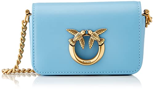 Pinko Love Click Micro Vitello Seta, Borsa Donna, E42Q_Azzurro...
