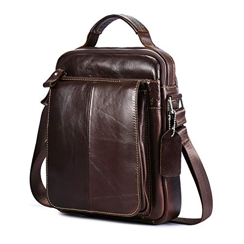Borsello Uomo Pelle Vera Borsa da Uomo con Maniglia Vintage Borsa a...