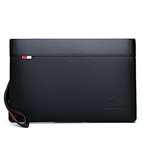 Eshow Borsa da Polso in Pelle, Pochette Uomo, Borsetta con Fessura per...