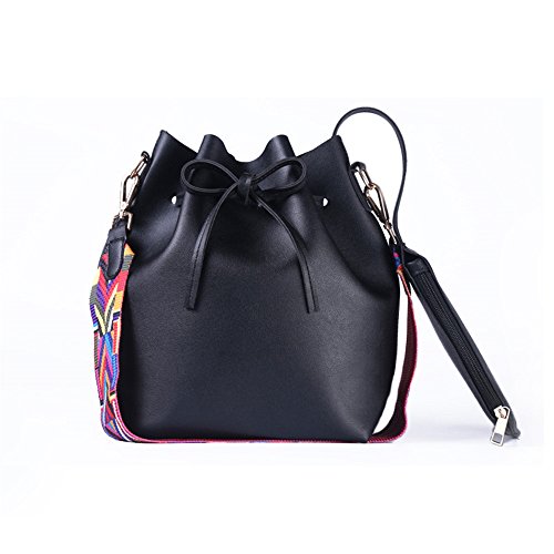 Smartrich, secchiello da donna in pelle PU con cinturino colorato,...