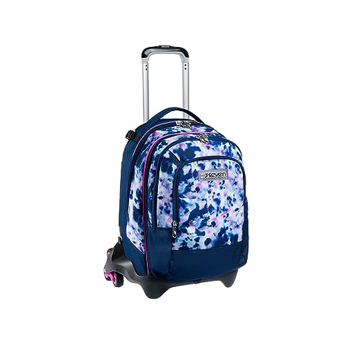 Seven Trolley Scuola Sganciabile Jack 3 Ruote Detach, Blu Viola,...